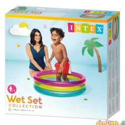 Piscina hinchable arcoiris bebe 86x25 cm.