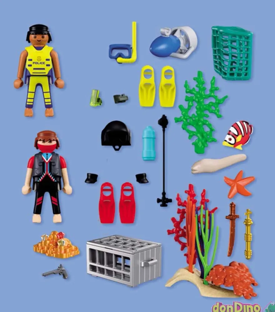 Policias buzos c/tesoro playmobil