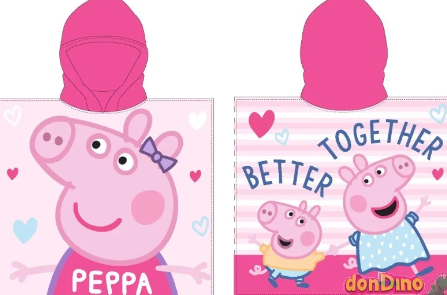 Poncho toalla peppa pig 55x110 cm. 100% polyester