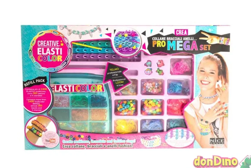 Pro mega set creative elasti color crea collares, pulseras y anillos