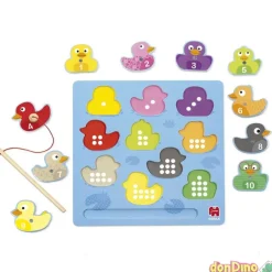 Puzzle de patos madera magnetico juego pesca - numeros