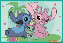 Puzzle 4 en 1 stitch disney super color - 12-16-20-24