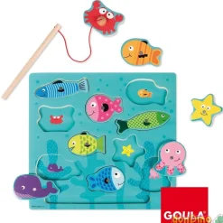 Puzzle pesca madera magnetico