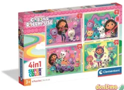 Puzzle progresivo 4 en 1 la casa de muñecas de gabby - super color 12-16-20-24