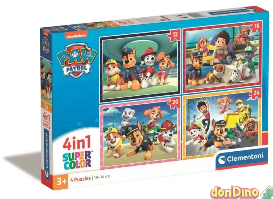 Puzzle progresivo 4 en 1 patrulla canina super color - 12,16,20,24 pzas.