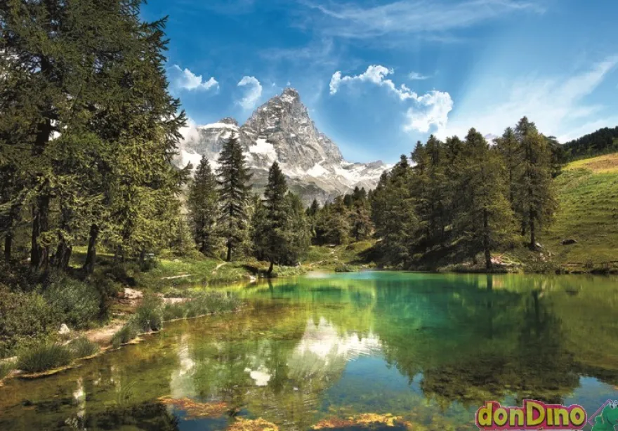 Puzzle 1500 pzas. lago azul con poster - high quality collection