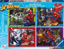 Puzzle spider-man 4x100 pzas.