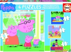 4 puzzles progresivos peppa pig 6-9-12-16