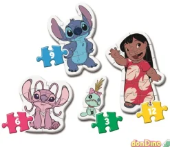 4 puzzles progresivos stitch 3-6-9-12 pzas. - supercolor