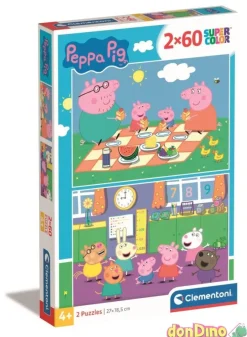Puzzle 2x60 pzas. peppa pig supercolor