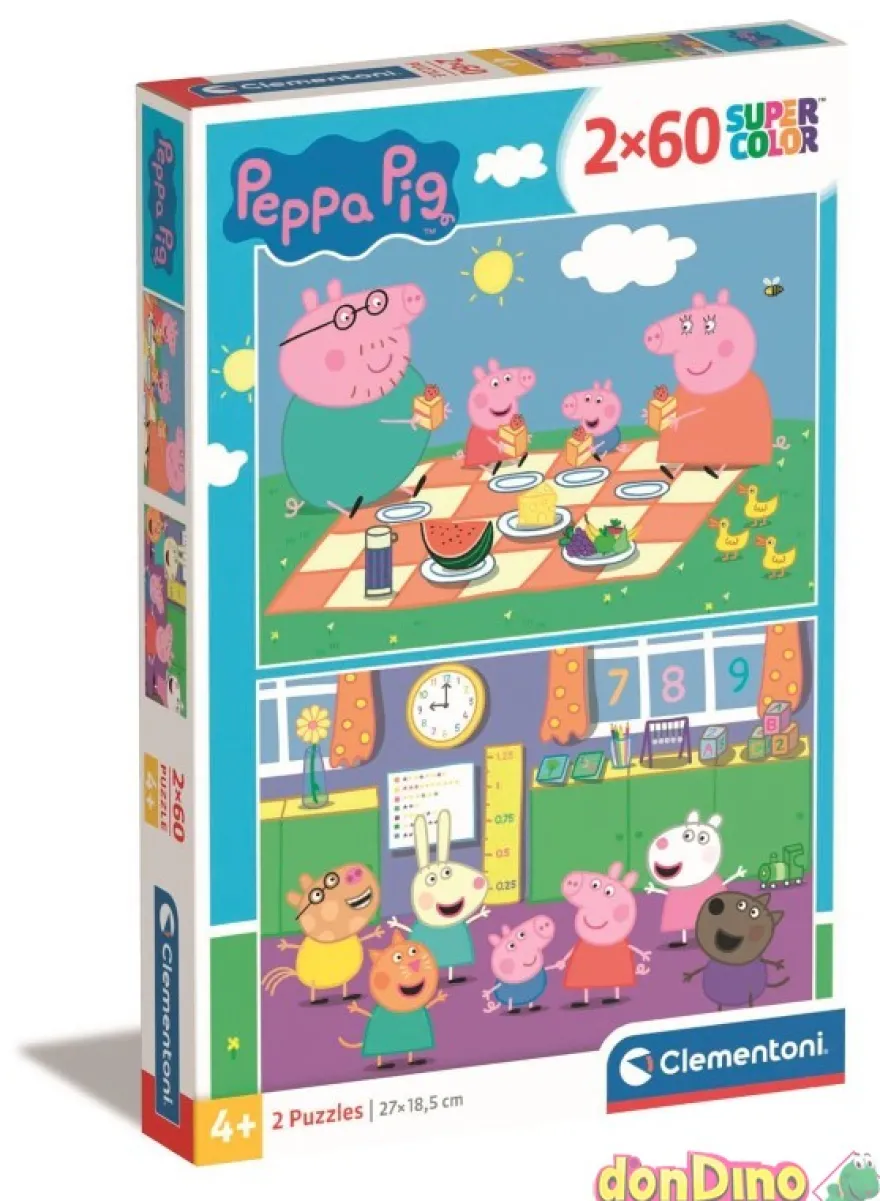 Puzzle 2x60 pzas. peppa pig supercolor