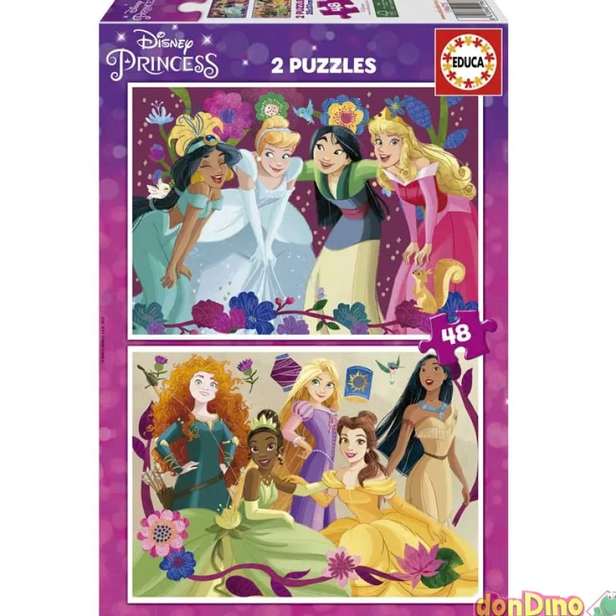 Puzzle 2x48 pzas. princesas disney