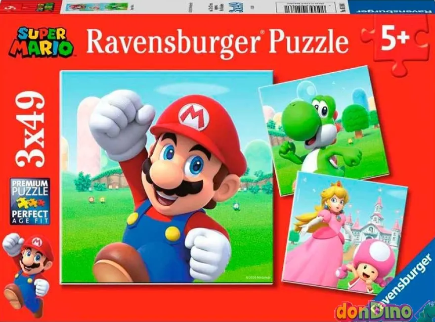 Puzzle 3x49 pzas. super mario