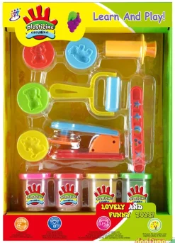 Set 4 botes plastilina c/acces.surt