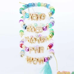 Set crea abc gold abalorios 50 letras doradas