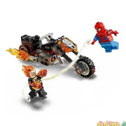 Spider-man vs. moto del motorista fantasma. lego super heroes marvel