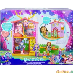 Supercasa del bosque enchantimals c/muñeca, animalito y 15 accesorios - 53 cm.