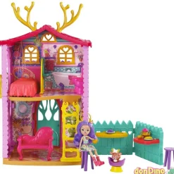 Supercasa del bosque enchantimals c/muñeca, animalito y 15 accesorios - 53 cm.