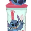 Vaso figurita 3d stitch 360 ml. con cañita - colores aleatorios