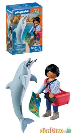 Zoo: delfin y visitante,playmobil