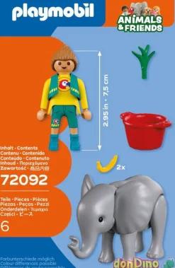 Zoo: elefante bebe y cuidadora playmobil