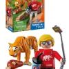 Zoo: tigre y visitante, playmobil