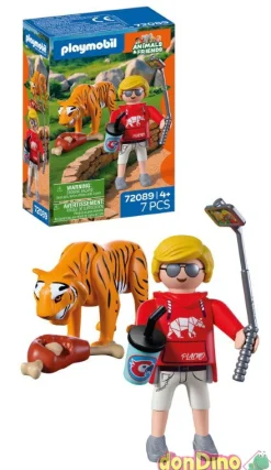 Zoo: tigre y visitante, playmobil
